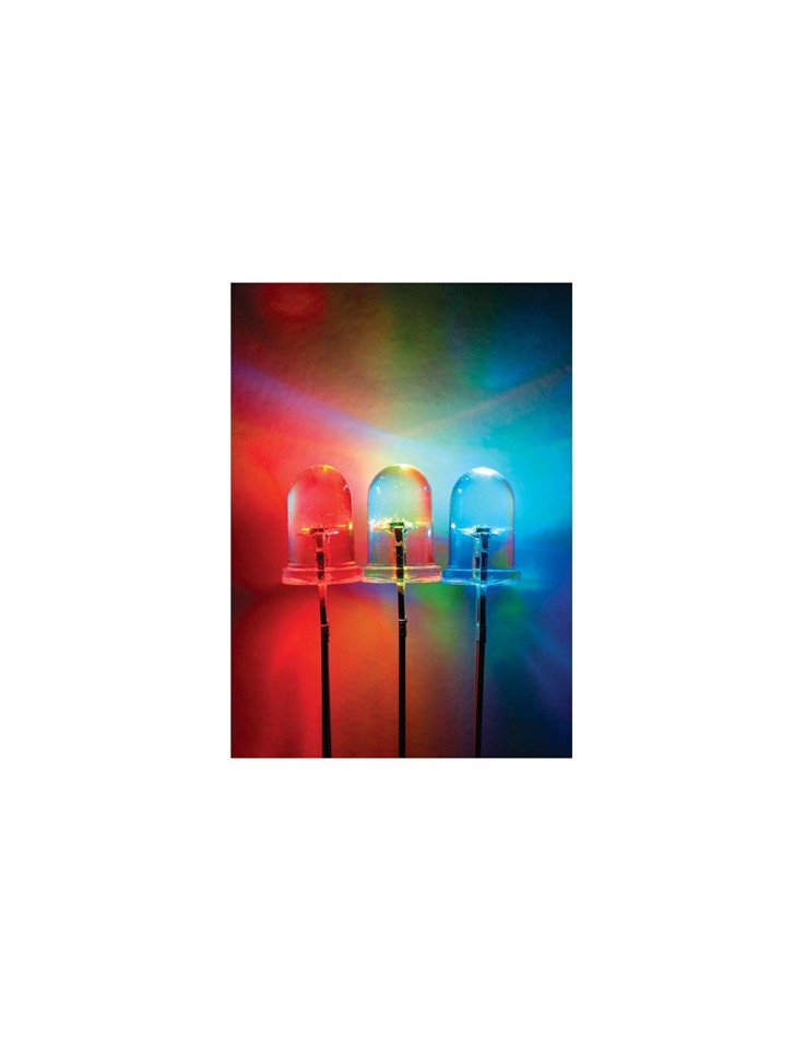 LED 5mm Clear Rainbow RGB - Flashing Fast