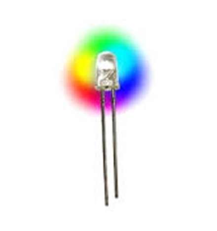 LED 5mm Clear Rainbow RGB - Flashing Fast