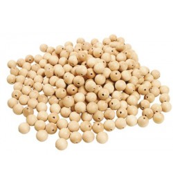 Ξύλινη μπάλα 10mm με τρύπα 35pcs