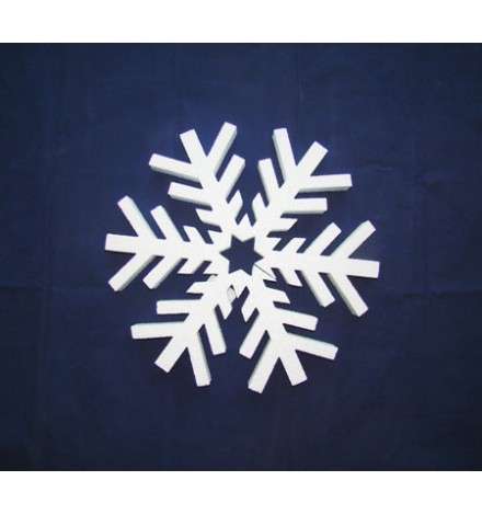 Polystyrene Snowflake flat 21x21x3cm