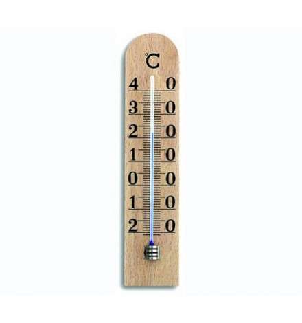 Analogue Wooden Indoor Thermometer 25cm