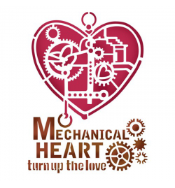 Stencil 15x20cm: "Mechanical heart" - Stamperia
