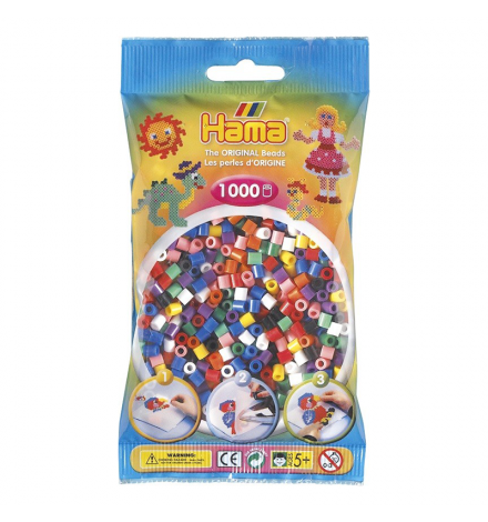 Hama bag of 1000 Solid Mix Beads