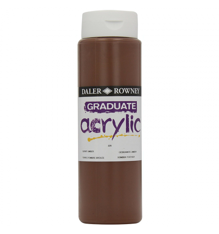 Acrylic Paint Graduate 500ml - Burnt Umber