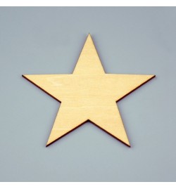 Wooden Star 4cm x 2mm
