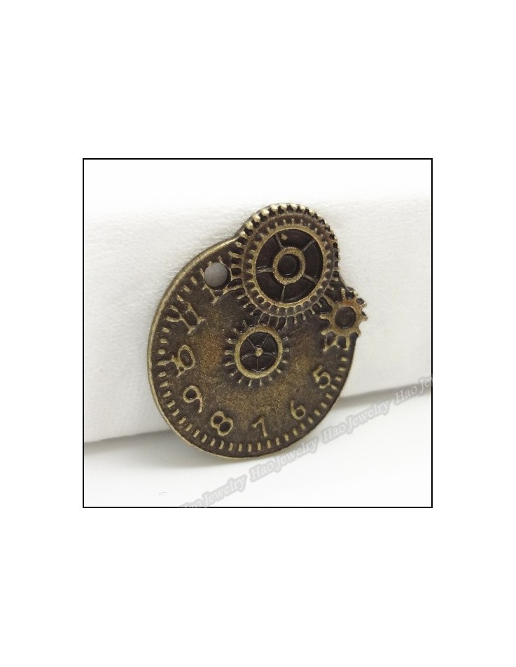 Μεταλλικό ρολόι με γρανάζια 20x21mm  4τεμ