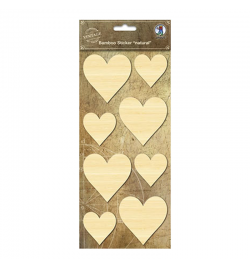 Bamboo stickers natural Vintage "Heart"