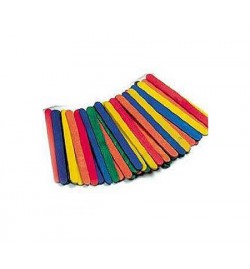 Lolly Sticks Wooden 5.5cm Coloured