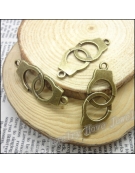 Metallic Charm Linker Freedom Handcuffs 15x38mm 1piece