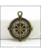 Metallic Charm Linker Compass 29x24mm