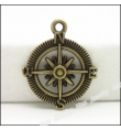 Metallic Charm Linker Compass 29x24mm