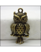 Metallic Charm Linker Owl 31x17mm