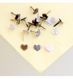 Metallic mini brads hearts 9x8mm 20pcs