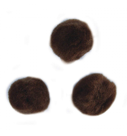 Pom poms 15mm Medium Brown 60pcs - Rayher