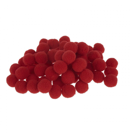 Pom poms 15mm Red 60pcs - Rayher