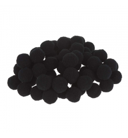 Pom poms 15mm Black 60pcs - Rayher