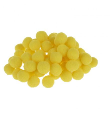 Pom poms 15mm Yellow 60pcs - Rayher