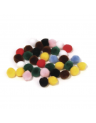 Pom poms 15mm Mixed Colours 60pcs - Rayher