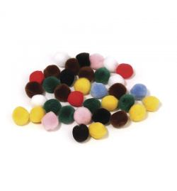 Pom poms 15mm Mixed Colours 60pcs - Rayher