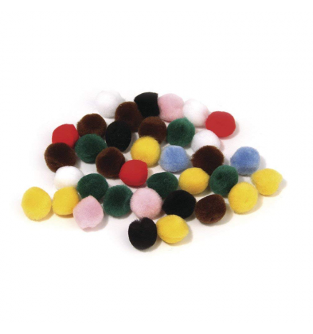 Pom poms 15mm Mixed Colours 60pcs - Rayher