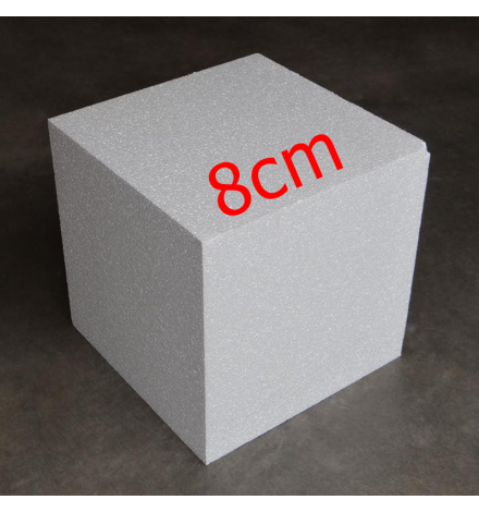 Polystyrene Cube 8cm