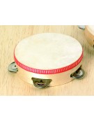Wooden Tambourine with 4 pairs of bells 15cm