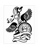 Stencil 20x25cm 0.25mm "Clock with Wings" - Stamperia