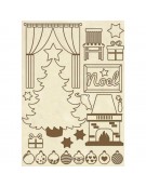 Ξύλινα διακοσμητικά 15x21cm Christmas Home - Stamperia