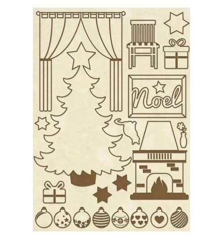 Ξύλινα διακοσμητικά 15x21cm Christmas Home - Stamperia