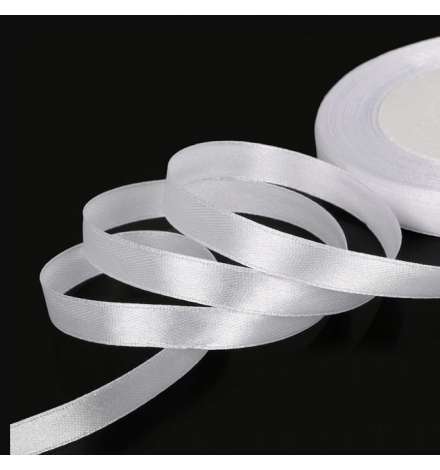 Ribbon Satin 10mm White 50m
