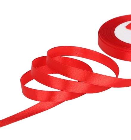 Ribbon Satin 10mm Red 50m