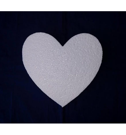 Polystyrene Heart Flat 15x13x3cm