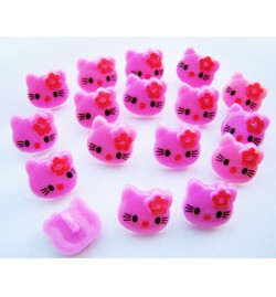 Plastic Button Hello Kitty - Fuchsia
