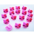 Plastic Button Hello Kitty - Fuchsia