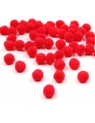 Pom poms 7mm Red 70pcs