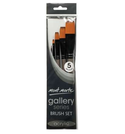 Paint Brush Set 5 pcs Flat - Mont Marte