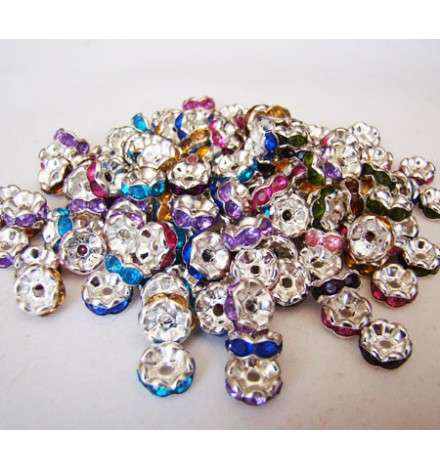 Bead Rondelle Spacer 7mm Coloured