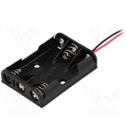 Battery Holder 3 x AAA  Flat - Leads