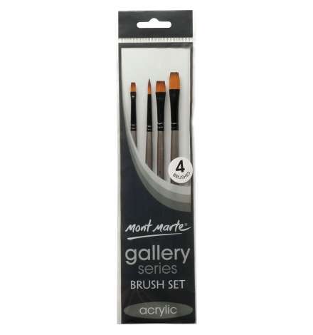 Paint Brush Set 4pcs Acrylic - Mont Marte