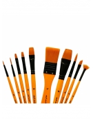 Taklon Brush Set in Wallet 11pcs Acrylic - Mont Marte