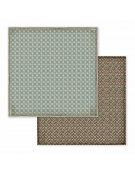 Χαρτί Scrabooking διπλής όψης "Voyages Fantastiques turquoise brown wallpaper" - Stamperia