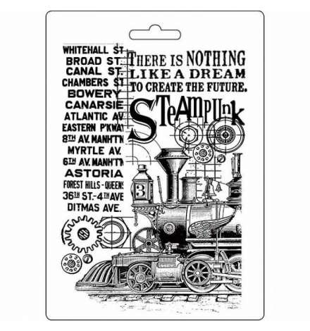 Καλούπι εύκαμπτο 14.8x21cm (A5) "Steampunk Train" - Stamperia