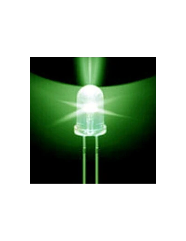 Led 5mm Clear - Πράσινο (5000mcd)
