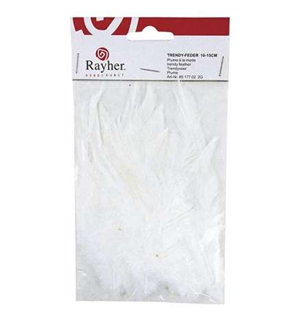 Feathers 10-15cm 2gr 15pcs - White