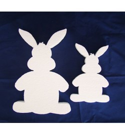 Polystyrene rabbit flat 15x10x2cm