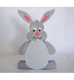 Polystyrene rabbit flat 15x10x2cm