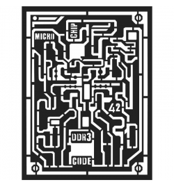 Stencil 15x20cm 0.5mm "Microchip" by Antonis Tzanidakis - Stamperia
