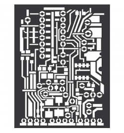 Stencil 15x20cm 0.5mm "Circuit board" by Antonis Tzanidakis - Stamperia