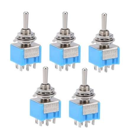 Set Toggle Switches 6P  ON-OFF-ON  DPDT  25pcs