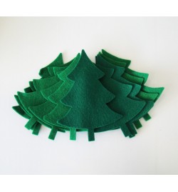 Felt Christmas Tree 9x12cm 10pcs